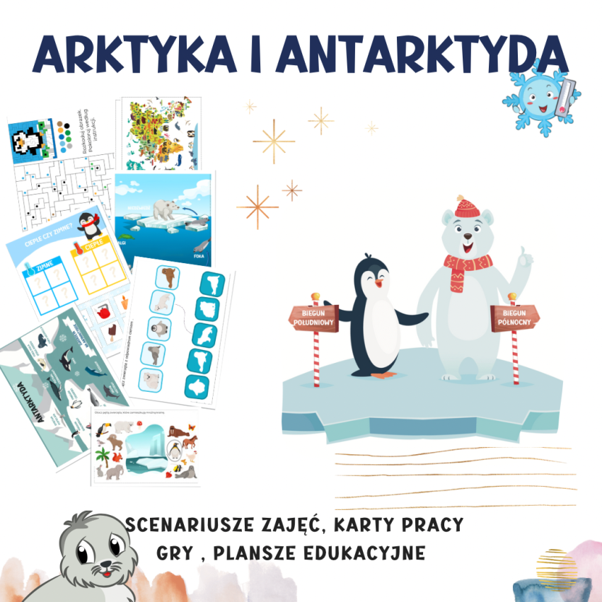 Arktyka i Antarktyda - pakiet materiałów Agrafkowe Studio